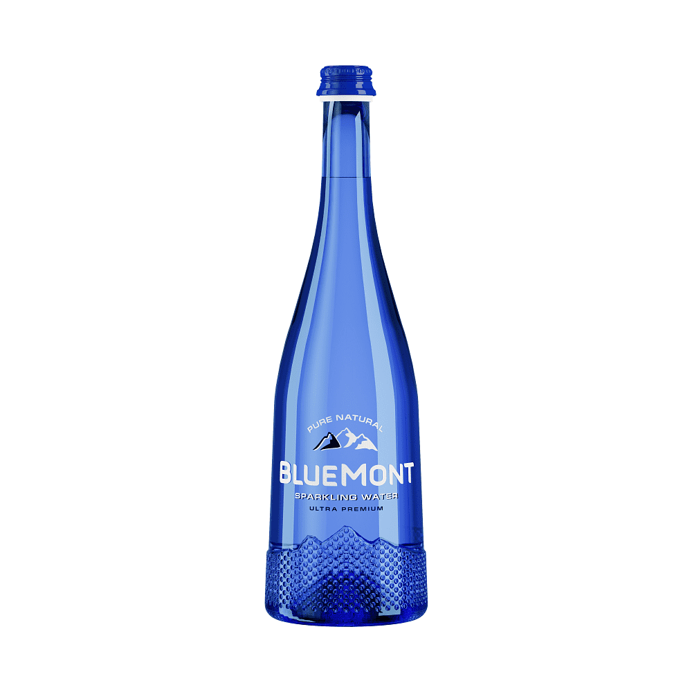 Вода минеральная питьевая "Blue Mont", газированная, 0.7 л, стеклянная бутылка