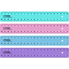 Линейка "Стамм", 20 см, ассорти пастель