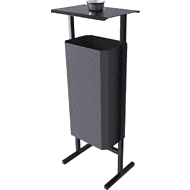 Урна уличная для мусора СТАНДАРТ с пепельницей, 50 л, металл, серый 