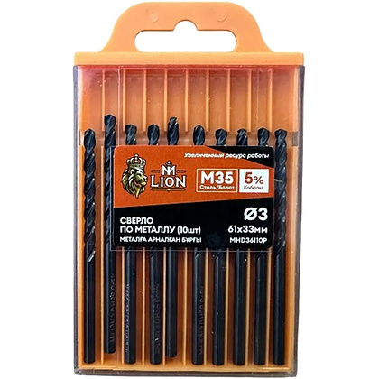 Сверло по металлу M-Lion, MHD36110P, 3,0х61 мм, 10 шт/упак