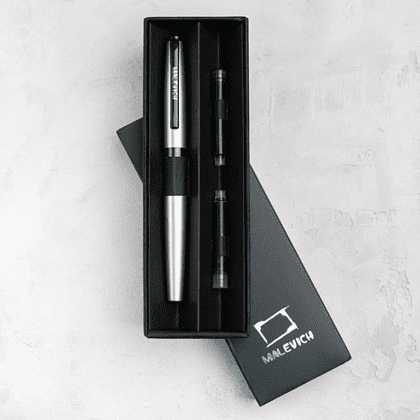 Ручка перьевая EF "Малевичъ", металл, с конвертером, набор два картриджа, бирюзовый перламутр - 4