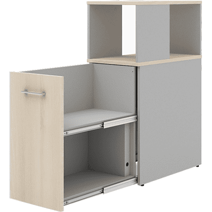 Коллекция Титан Оргтауэр малый ТН572Т+ТН573К-22+ТН181, 400х700х1128, с топом и надставкой для папок