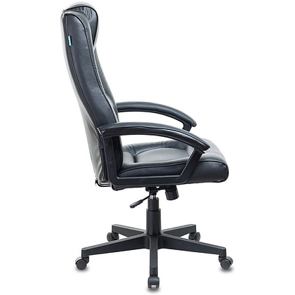 Кресло для руководителя "Бюрократ T-9906N/BLACK", кожа, пластик, черный - 3