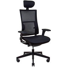 Кресло для руководителя Profim "Violle 151SFL P62PU Black", ткань, сетка, пластик, черный