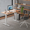 Стол с электроприводом WellDesk Prime 1300x675х18 белый/дуб денвер трюфель (9191462+9072454) - 3