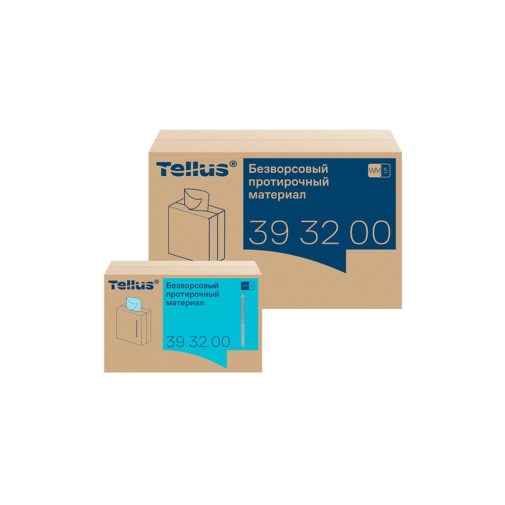 Протирочный материал нетканый Tellus, безворсовый, 1 слой, 100 листов, WM5 - 3