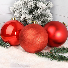 Шар елочный "212435", 15 см, пластик, ассорти, 3шт/уп