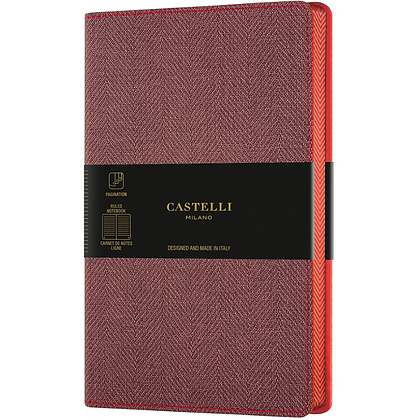 Блокнот Castelli Milano "Harris Red", A5, 120 листов, линейка, бордовый