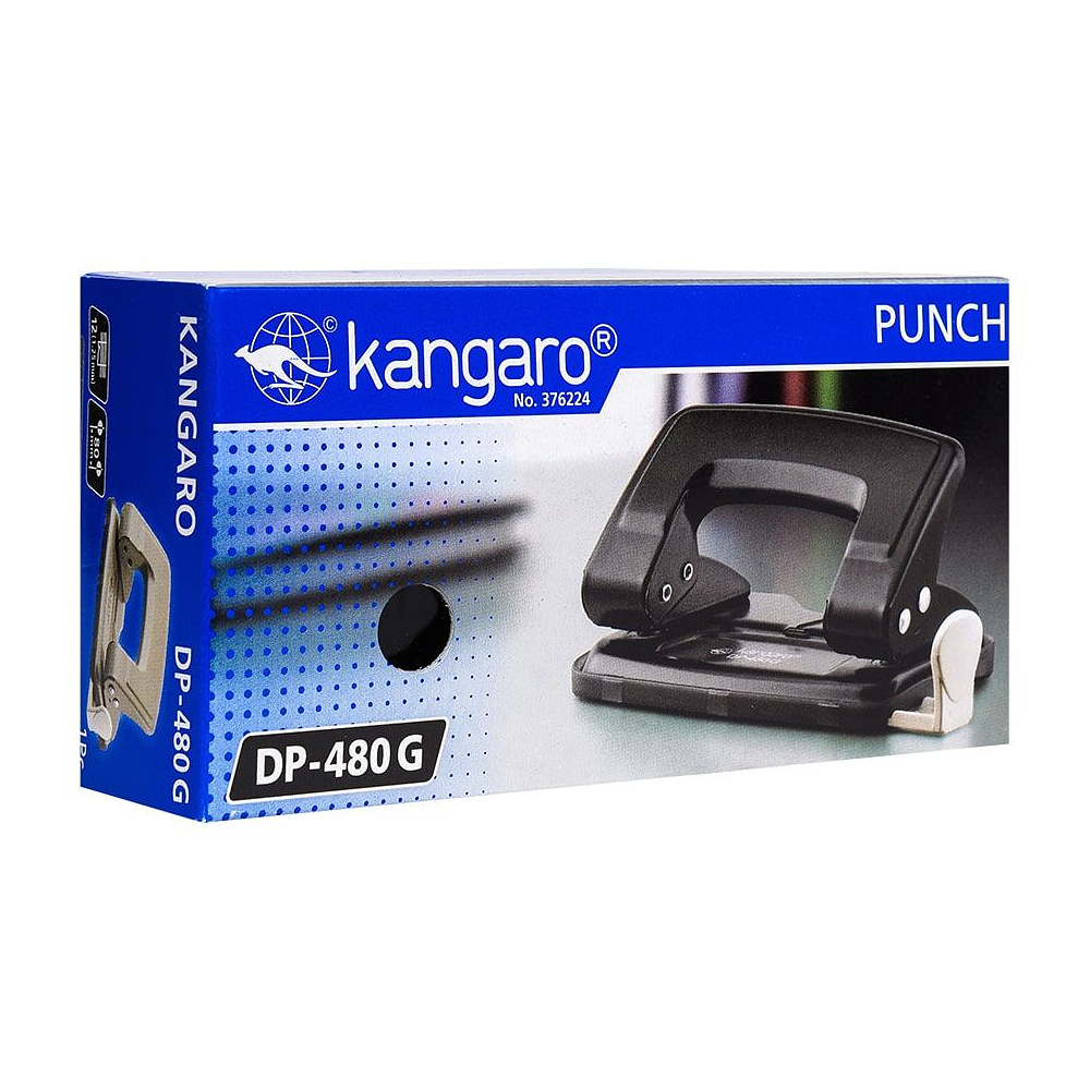 Дырокол Kangaro "DP-480G", 12 листов, синий - 2
