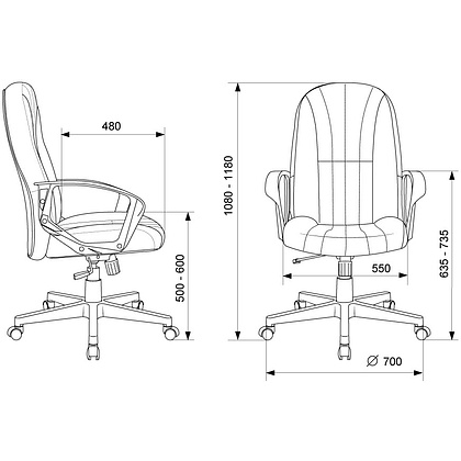Кресло для руководителя "Бюрократ T-898", ткань, пластик, черный - 9