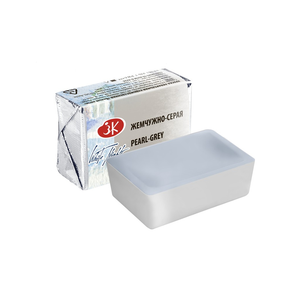 Краски акварельные "Белые ночи", 819 жемчужно-серая, кювета