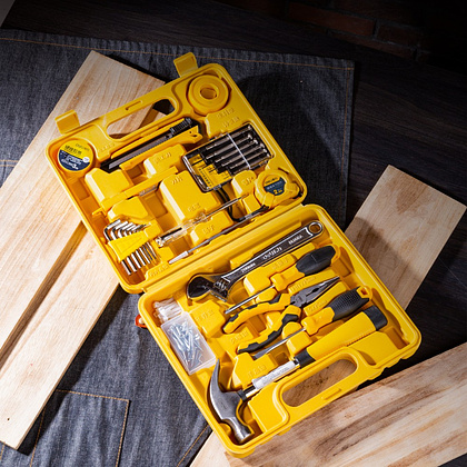 Набор ручного инструмента Deli "EDL1028J", 28 предметов, чемодан, желтый - 5