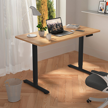 Стол с электроприводом WellDesk Prime 1300x675х18 черный/дуб хантон темный (9191461+9178197) - 4