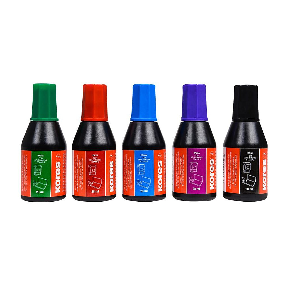 Краска штемпельная "Kores", 28 мл, фиолетовый - 2