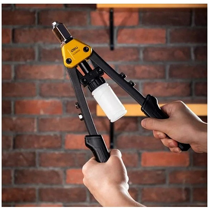 Заклепочник двуручный Deli YS EDL236913, 330 мм, 2.4- 6.4 мм, желтый, черный - 2