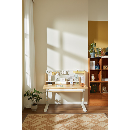 Стол Ergosmart регулируемый Galleon, 1200х700х(520-760) мм, гевея, с книжной полкой - 23