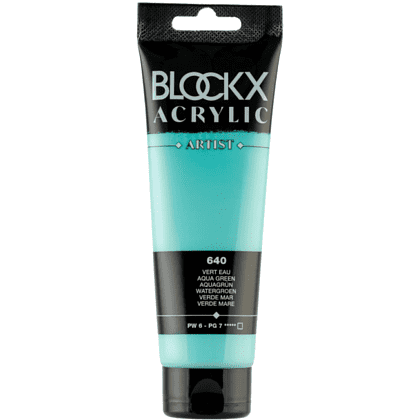 Краски акриловые "Blockx", 640 аква зеленый, 120 мл