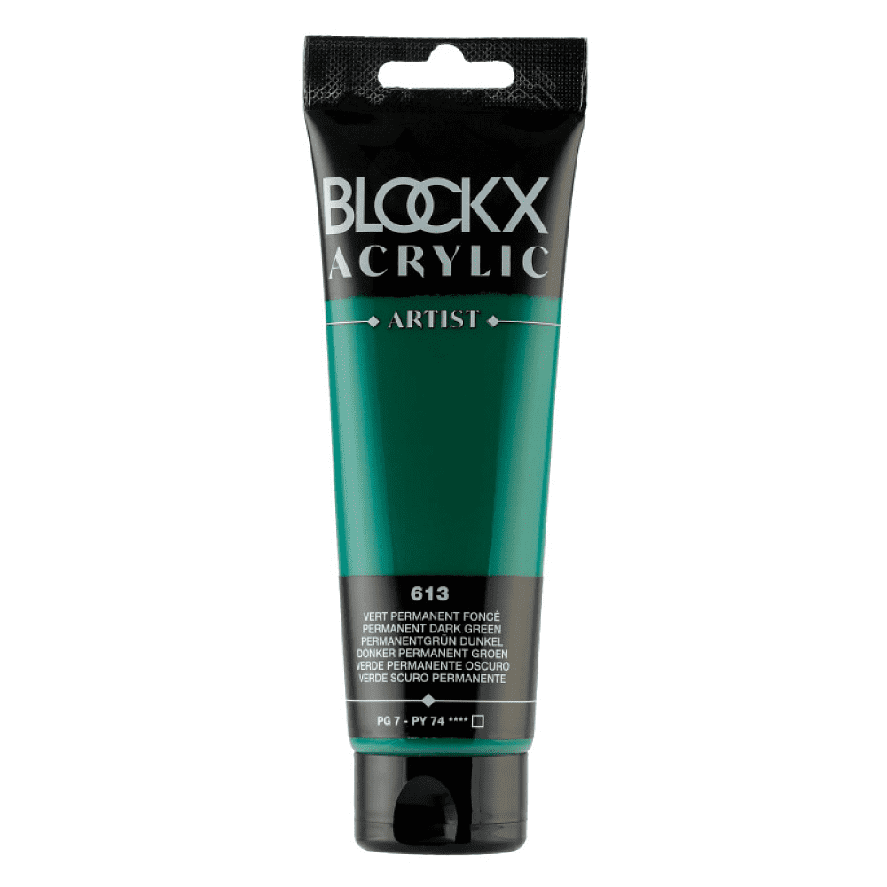 Краски акриловые "Blockx", 613 основной зеленый темный, 120 мл
