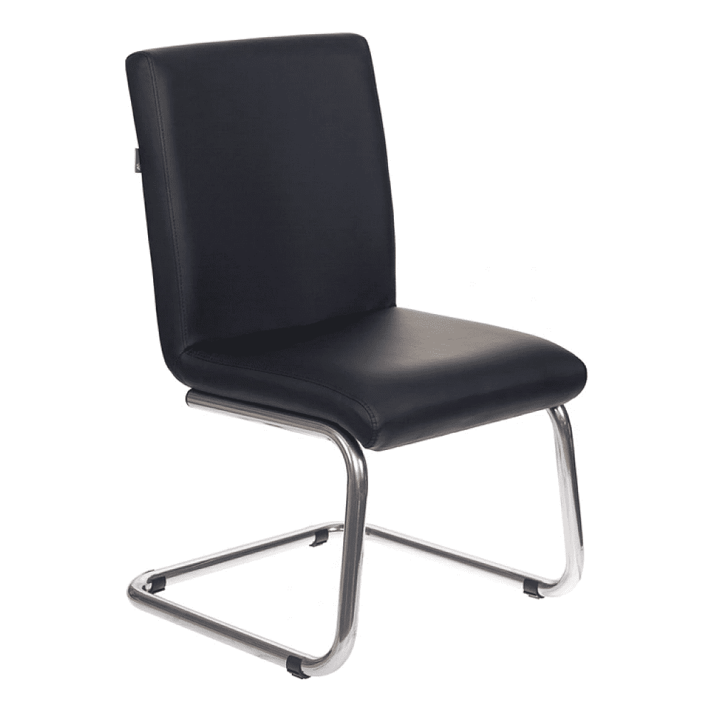 Кресло на полозьях "Бюрократ CH-250-V", экокожа, черный, металл хром