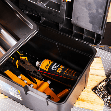 Ящик для инструмента Deli "EDL432417", 380x200x180 мм, пластмасса, с секциями - 3