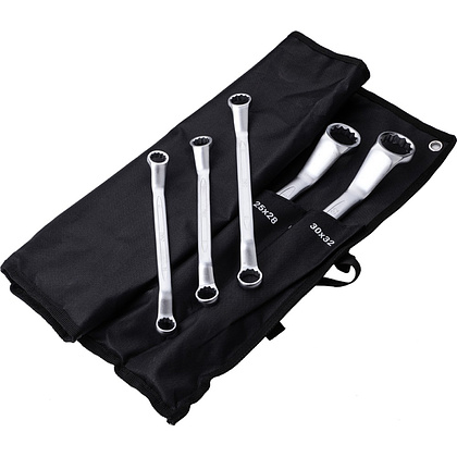 Набор ключей накидных изогнутых Deli YS EDL150012A, 6-32 мм, 12 шт., чехол, черный - 4