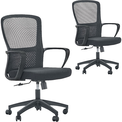 Кресло компьютерное SitZone U-069B, сетка, ткань, пластик, черный, 2 шт/упак