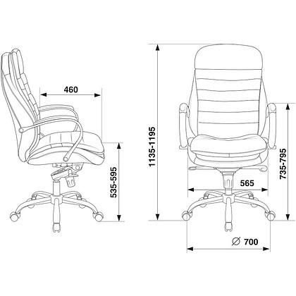 Кресло для руководителя Бюрократ T-9950, кожзам, металл, черный - 6