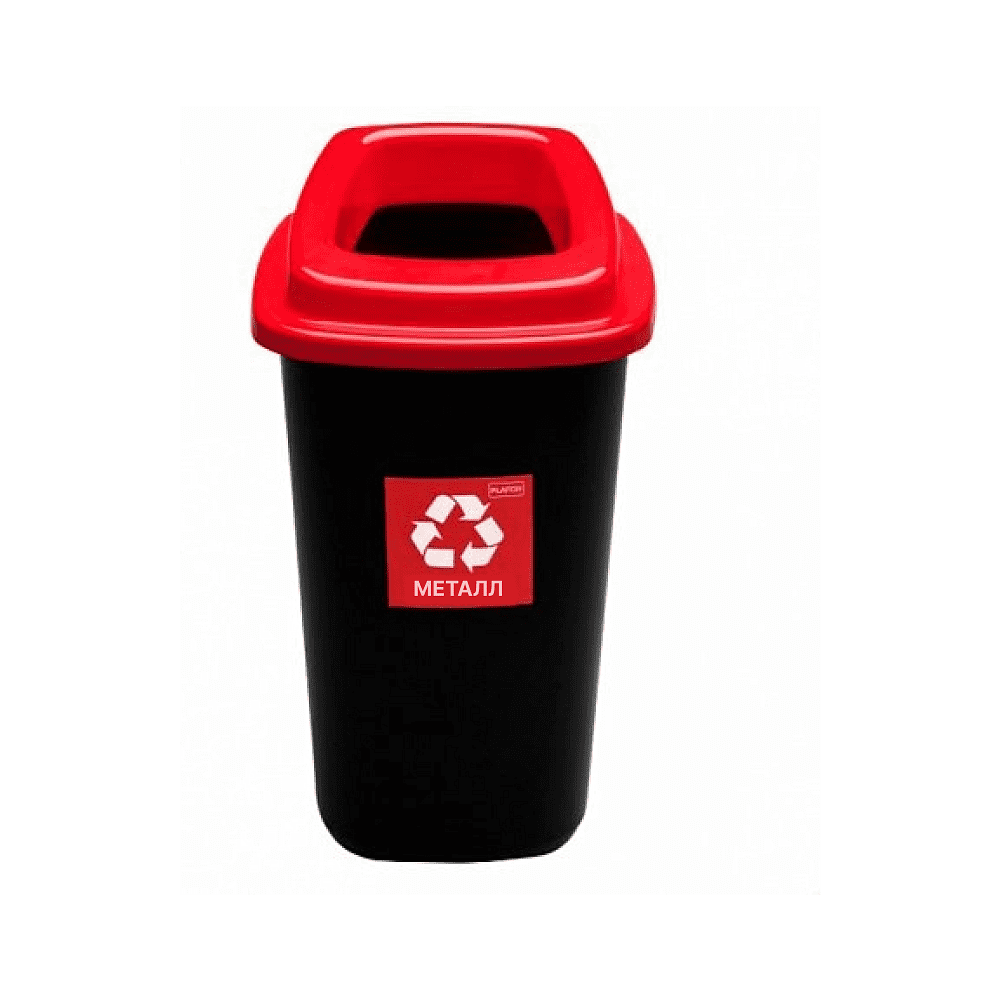 Урна Plafor Sort bin для мусора 28л, цв.черный/красный