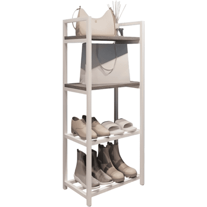 Обувница ALLERD 2+2 RION, белый муар, 440х250х1030, бетон