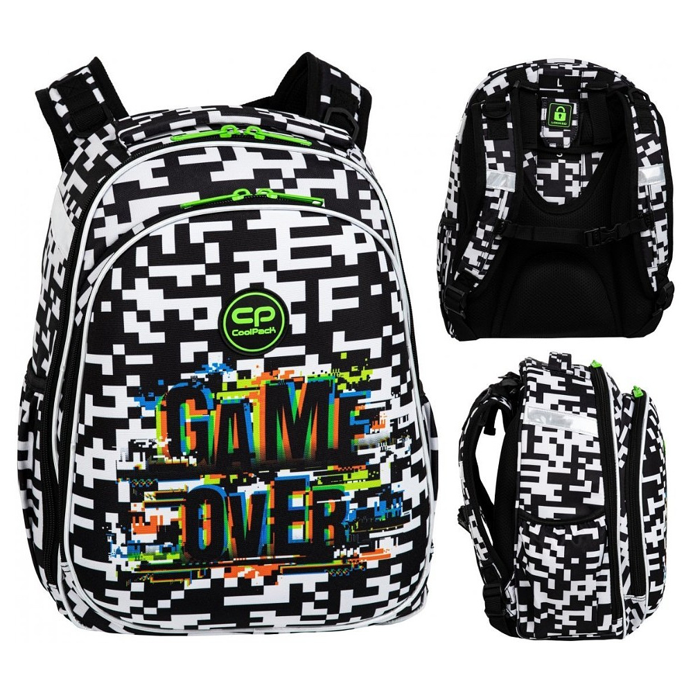 Рюкзак школьный CoolPack "Game over", M, черный, белый - 2