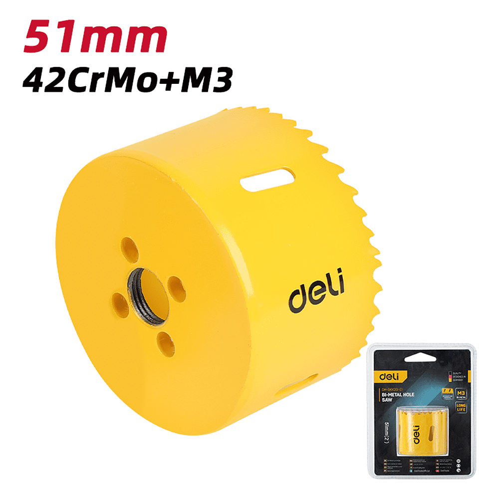 Коронка биметаллическая Deli YS EDH-SKK051-E1, 51 х 38 мм, М14 - 2