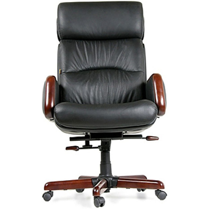 Кресло для руководителя "Chairman 417", кожа, дерево, черный - 2