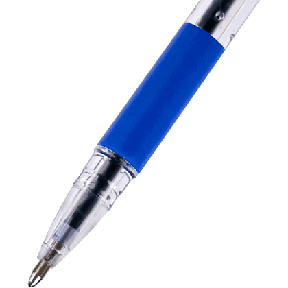 Ручка шариковая "BK410", 1.0 мм, прозрачный, стерж. синий - 5