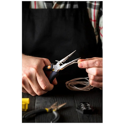 Длинногубцы Deli HS HT2106C, 160 мм, Soft Touch, оранжевый - 3