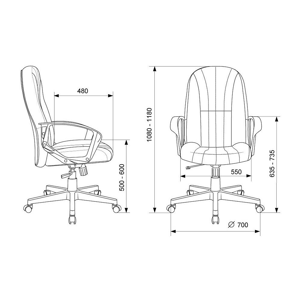 Кресло для руководителя "Бюрократ T-898", ткань, пластик, черный - 9