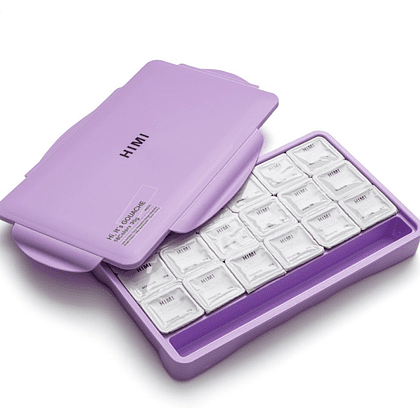 Краски гуашевые "Himi Jelly Cup. Pastel colors", 18 цветов, кювета, фиолетовый футляр - 5