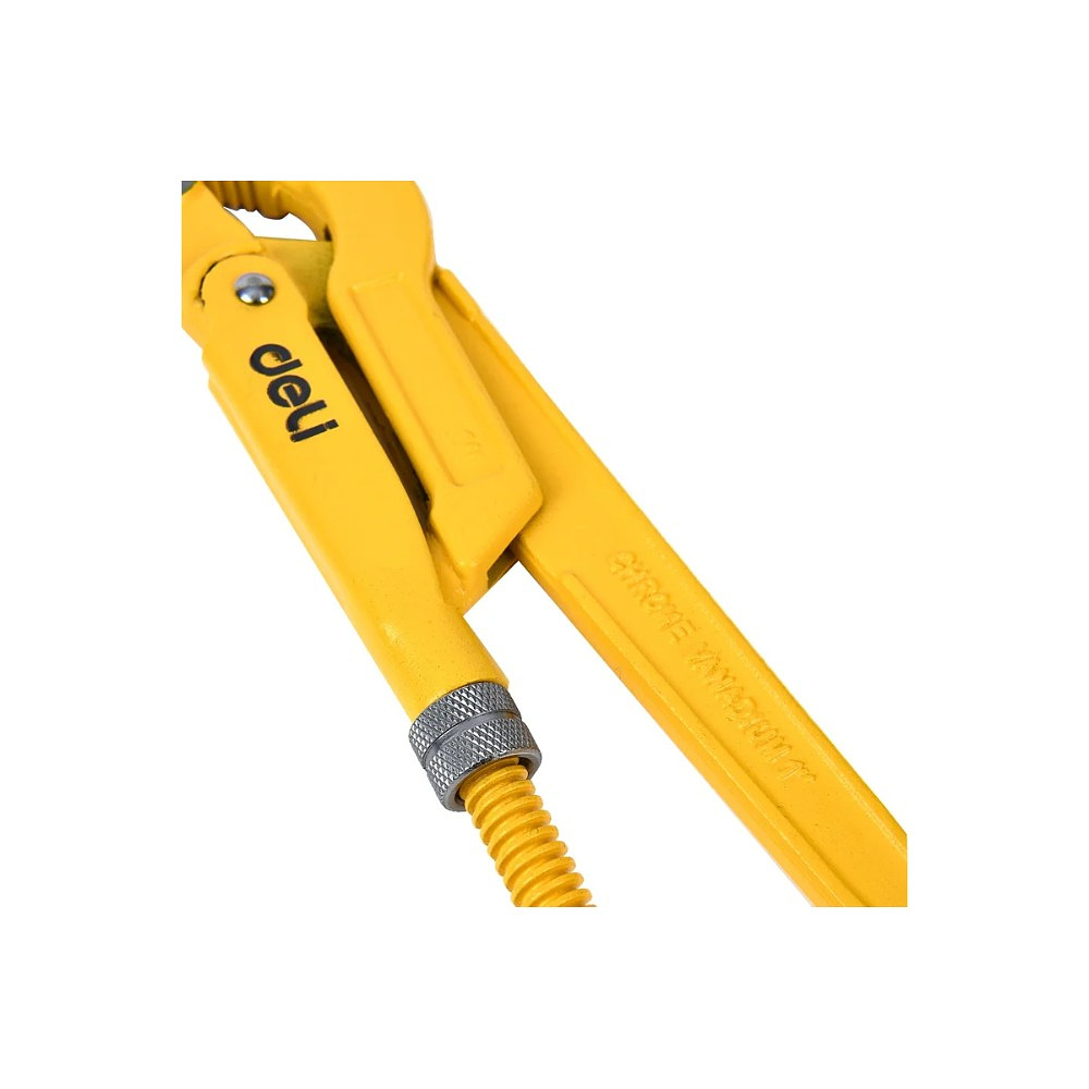 Ключ трубный Deli YS EDL105255 1.5", тип S, расрытие губок 55 мм, желтый - 4