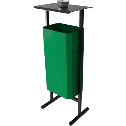 Урна уличная для мусора СТАНДАРТ с пепельницей, 50 л, металл, зелёный