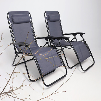 Кресло складное AksHome RELAX, ткань, серый, сталь черная - 13