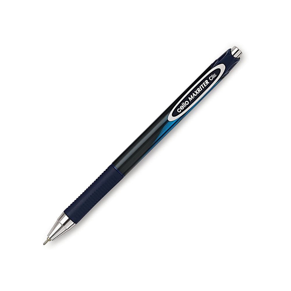 Ручка шариковая автоматическая "Maxriter Clic", 0.7 мм, синий, серебристый, стерж. синий