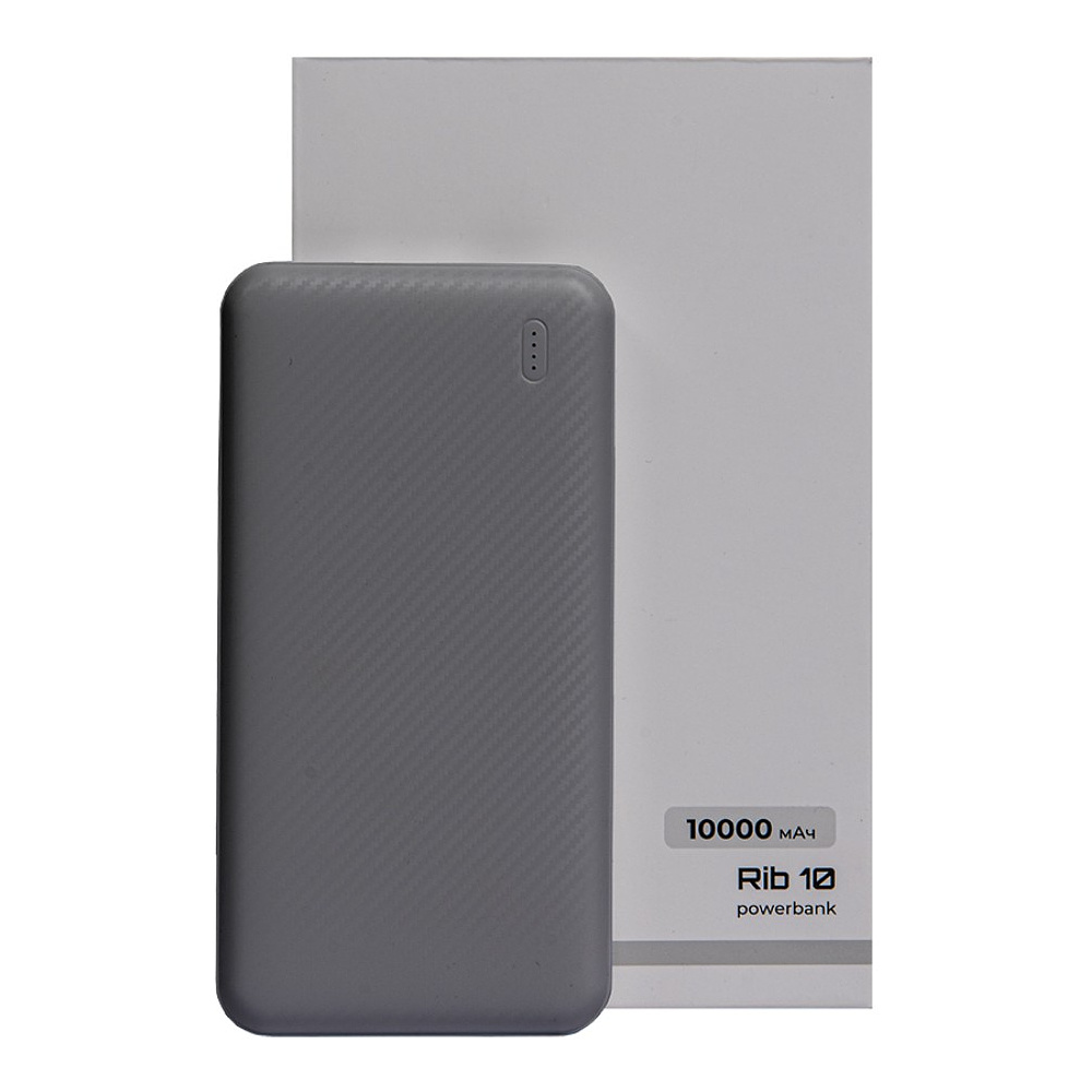 Внешний аккумулятор Power Bank "Rib 10", 10000 mAh, серый - 4