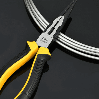 Длинногубцы Deli YS EDL0102, 200 мм, 2-х компонентные рукоятки - 5