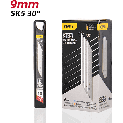 Лезвия для малого ножа "Deli SK5", 9 мм, 10 штук - 2