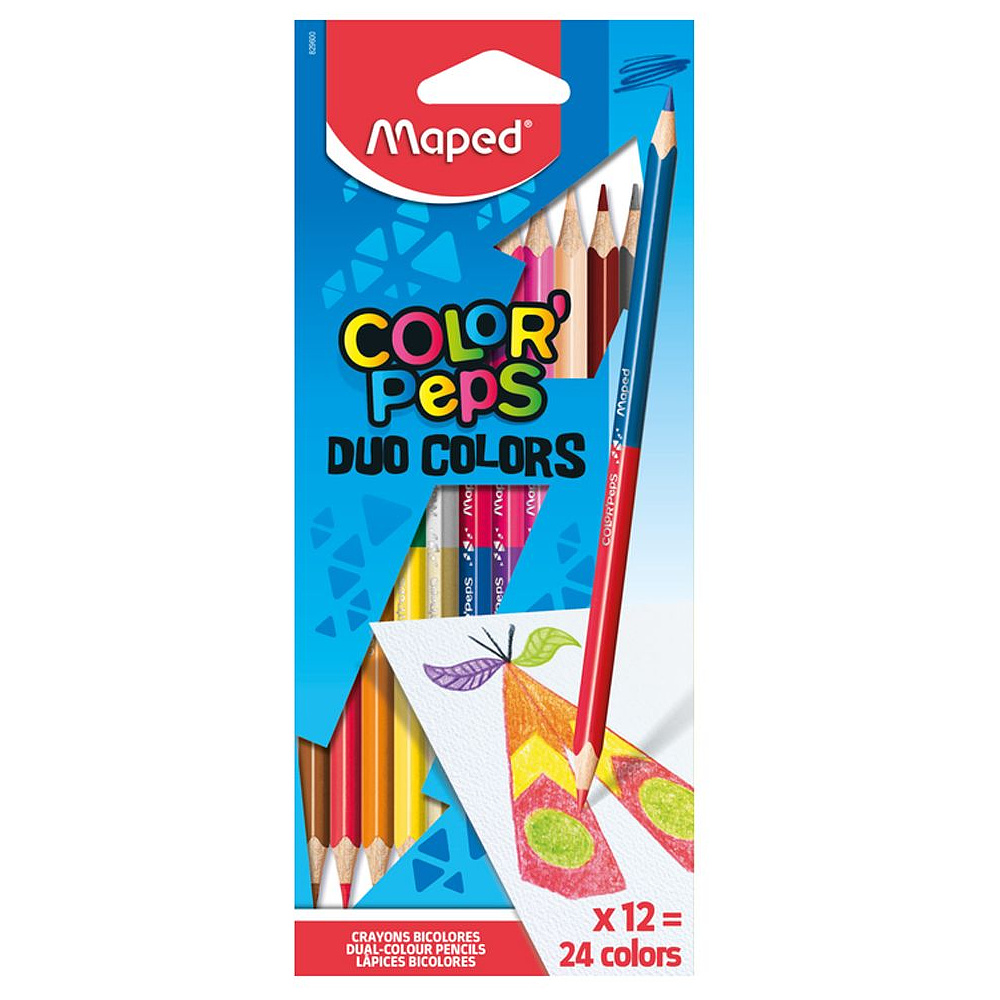 Цветные карандаши Maped "Duo", 12 цветов