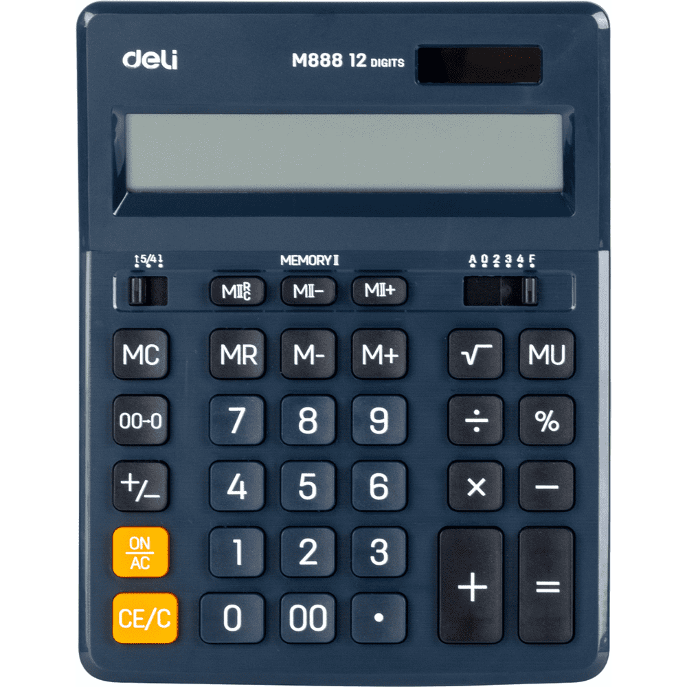Калькулятор настольный Deli "M888F", 12-ти разрядный, пластик, синий