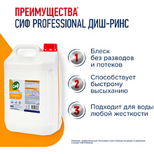 Ополаскиватель для посудомоечных машин "Сиф Professional ДИШ-РИНС", 5 л, концентрат