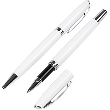 Набор ручек"Alphabet": ручка шариковая автоматическая и роллер, белый