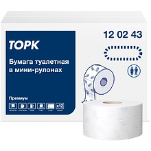 Бумага туалетная в мини рулоне "Торк Premium Т2", 2 слоя, 170 м (120243-03)