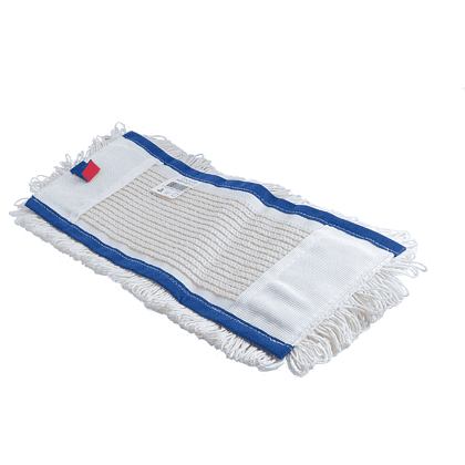 Насадка для плоской швабры, 100х10 см,  хлопок, полиэстер, петельная, карманы - 2