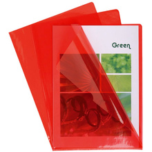 Папка-уголок "Exacompta", А4, 130 мк, прозрачный, красный